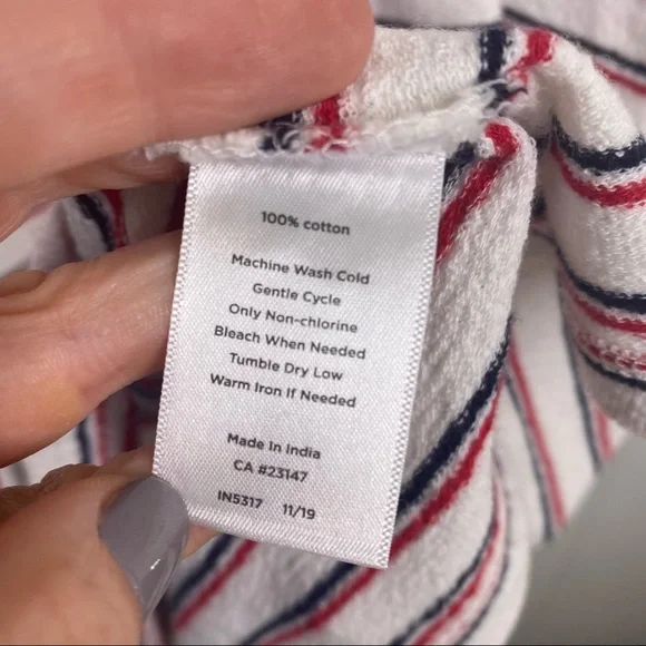 Talbots Striped Drop Shoulder Terry Top Large - Picture 5 of 6